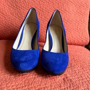 Cole Haan EUC blue suede heels. Size 8.5 excellent condition.